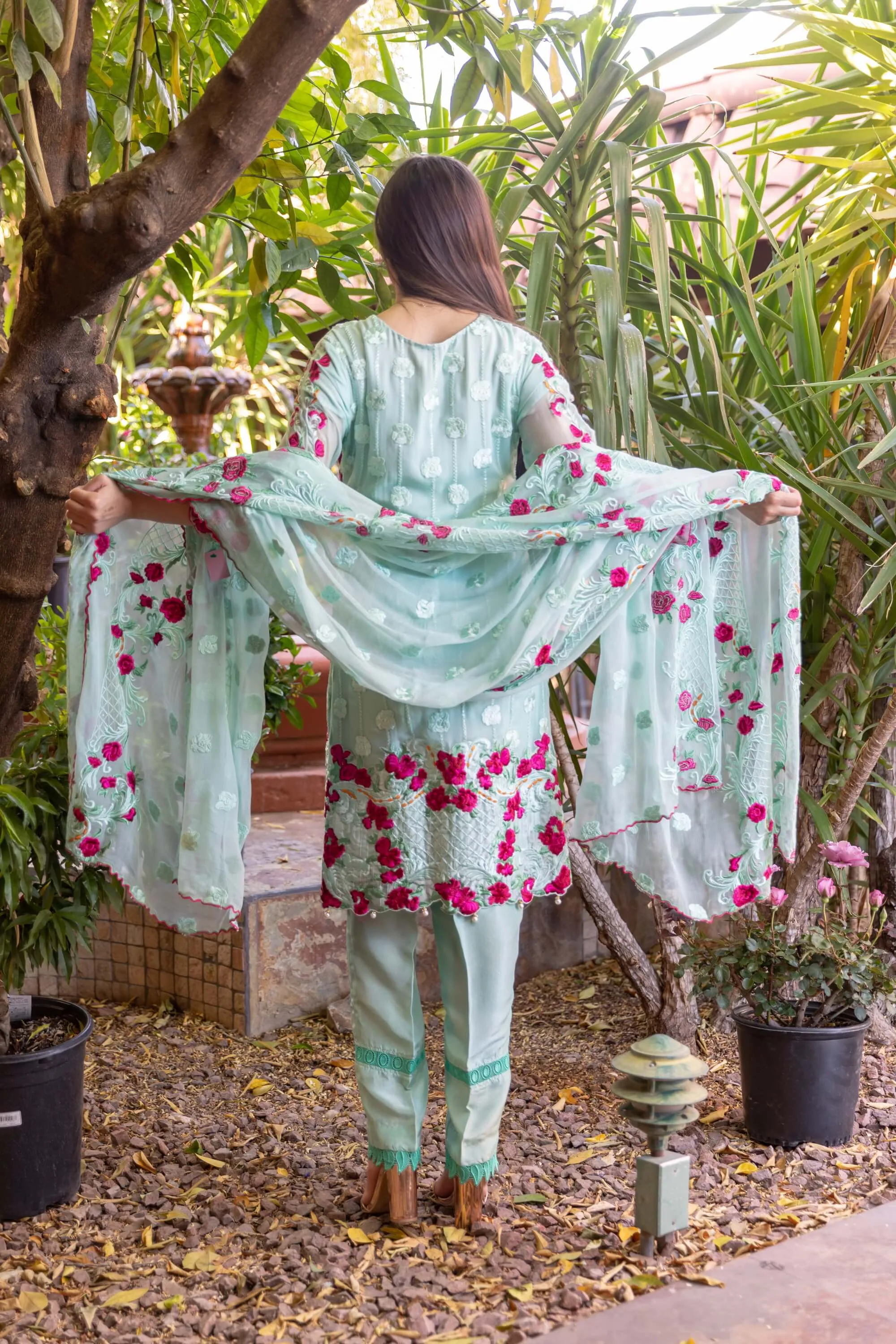 Chiffon Embroidery Suit-Salwar Kameez