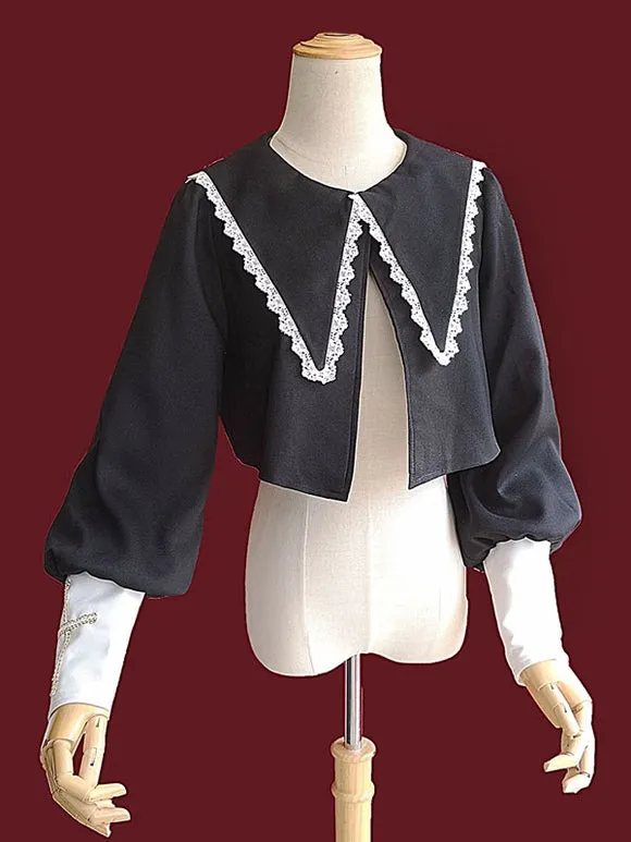 Classic Ruffles Long Sleeves Black