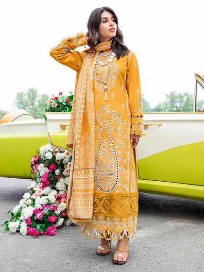Classic Yellow Pakistani Salwar Kameez Heavily Embroidered Salwar Suit