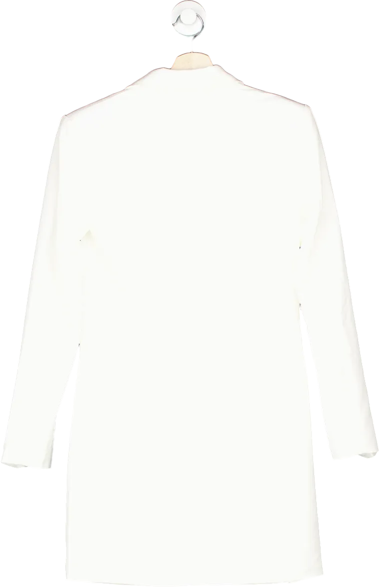 Club L London White Tailored Blazer Mini Dress with Bow UK 6