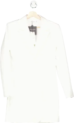 Club L London White Tailored Blazer Mini Dress with Bow UK 6