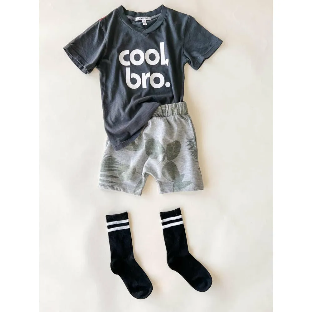 COOL BRO-V NECK TEE | TITANIUM