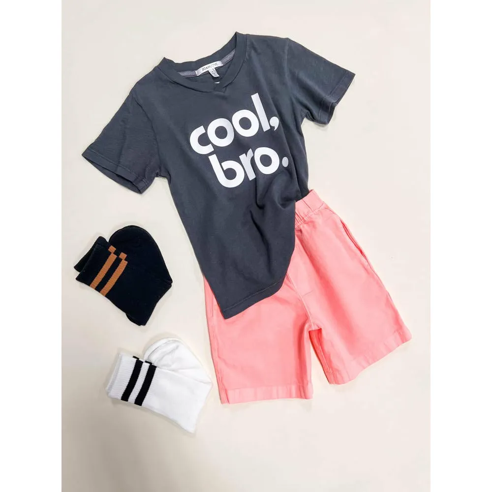 COOL BRO-V NECK TEE | TITANIUM