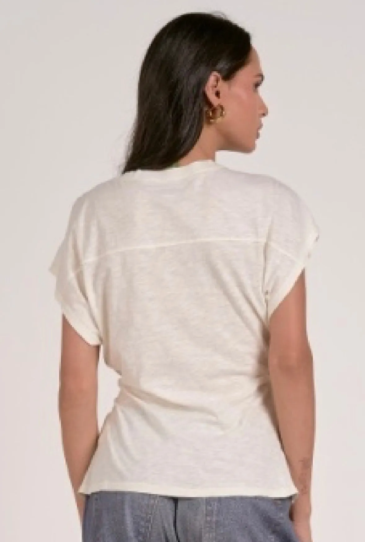 Crew Neck Cap Sleeve top JC11429