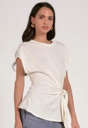 Crew Neck Cap Sleeve top JC11429