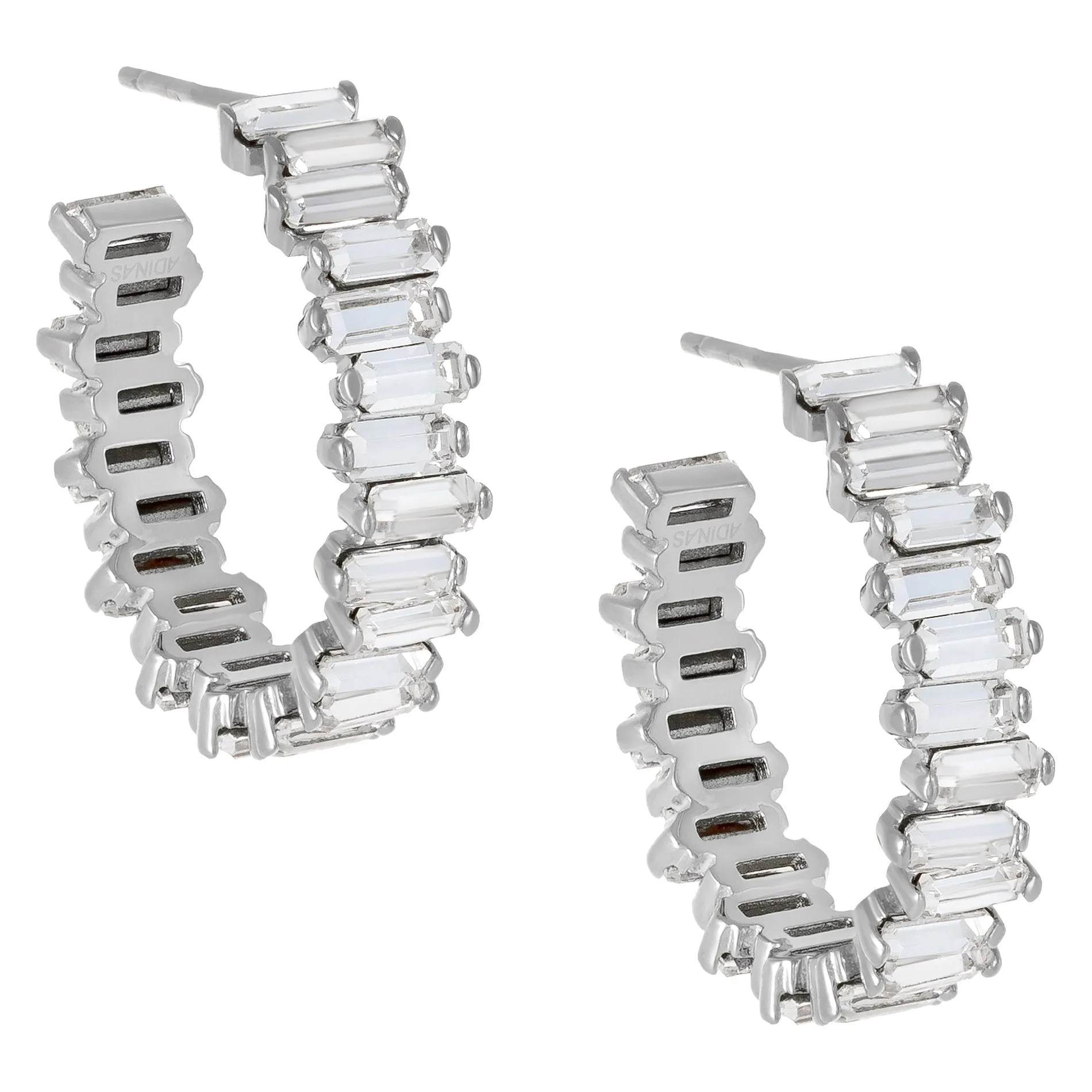 Crystal Baguette Hoop Earring
