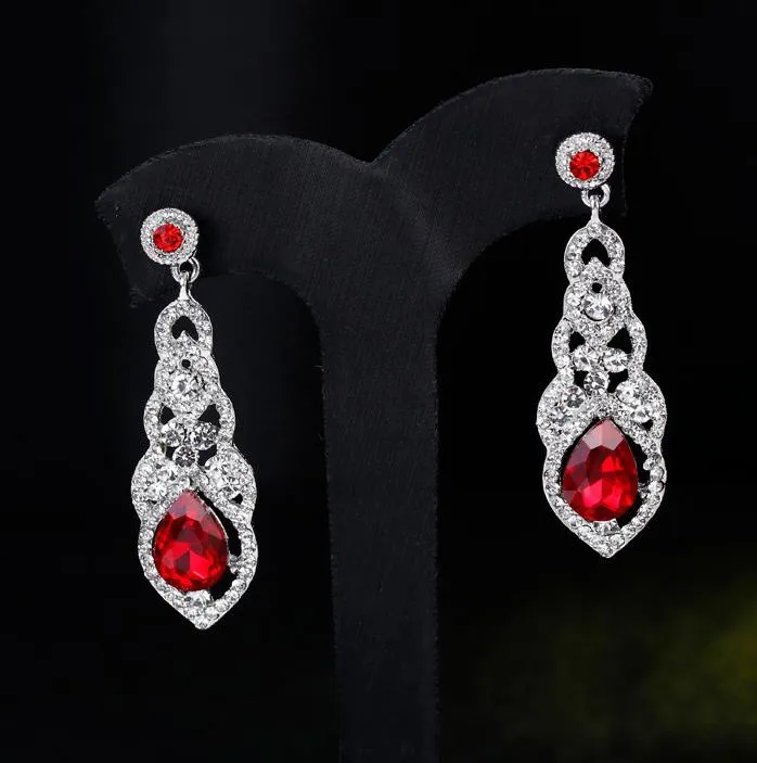Crystal Unique Design Flower Teardrop Dangle Earrings|JaosWish