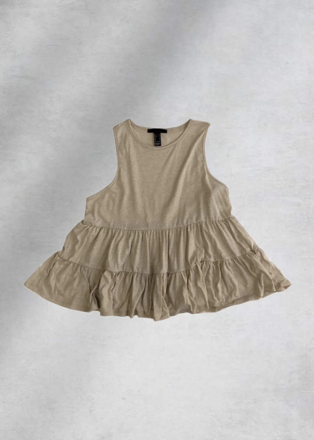 Dakota Tiered Sleeveless Top - Beige