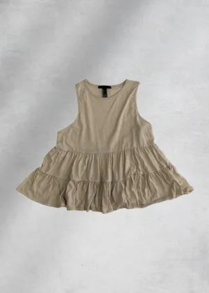 Dakota Tiered Sleeveless Top - Beige