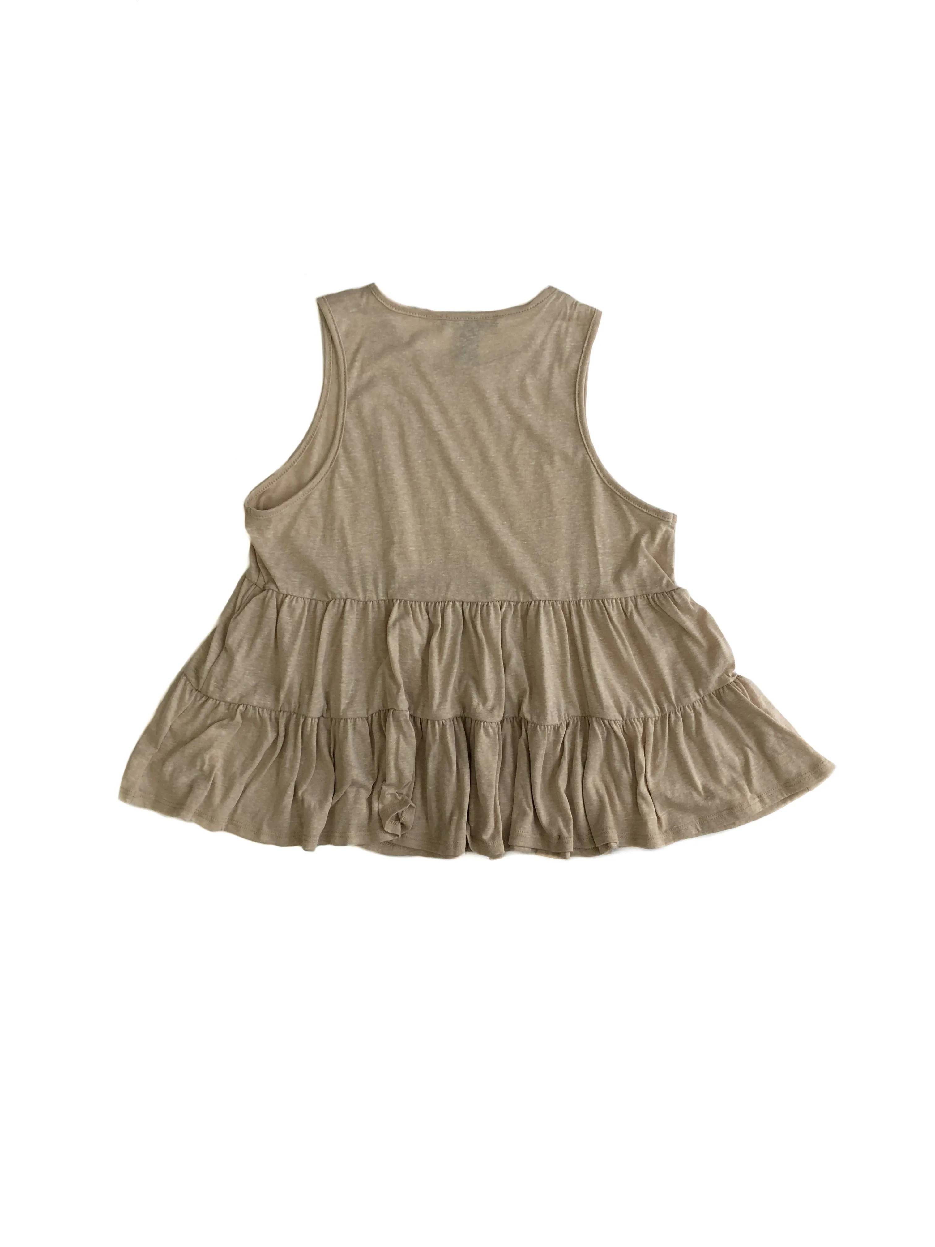 Dakota Tiered Sleeveless Top - Beige