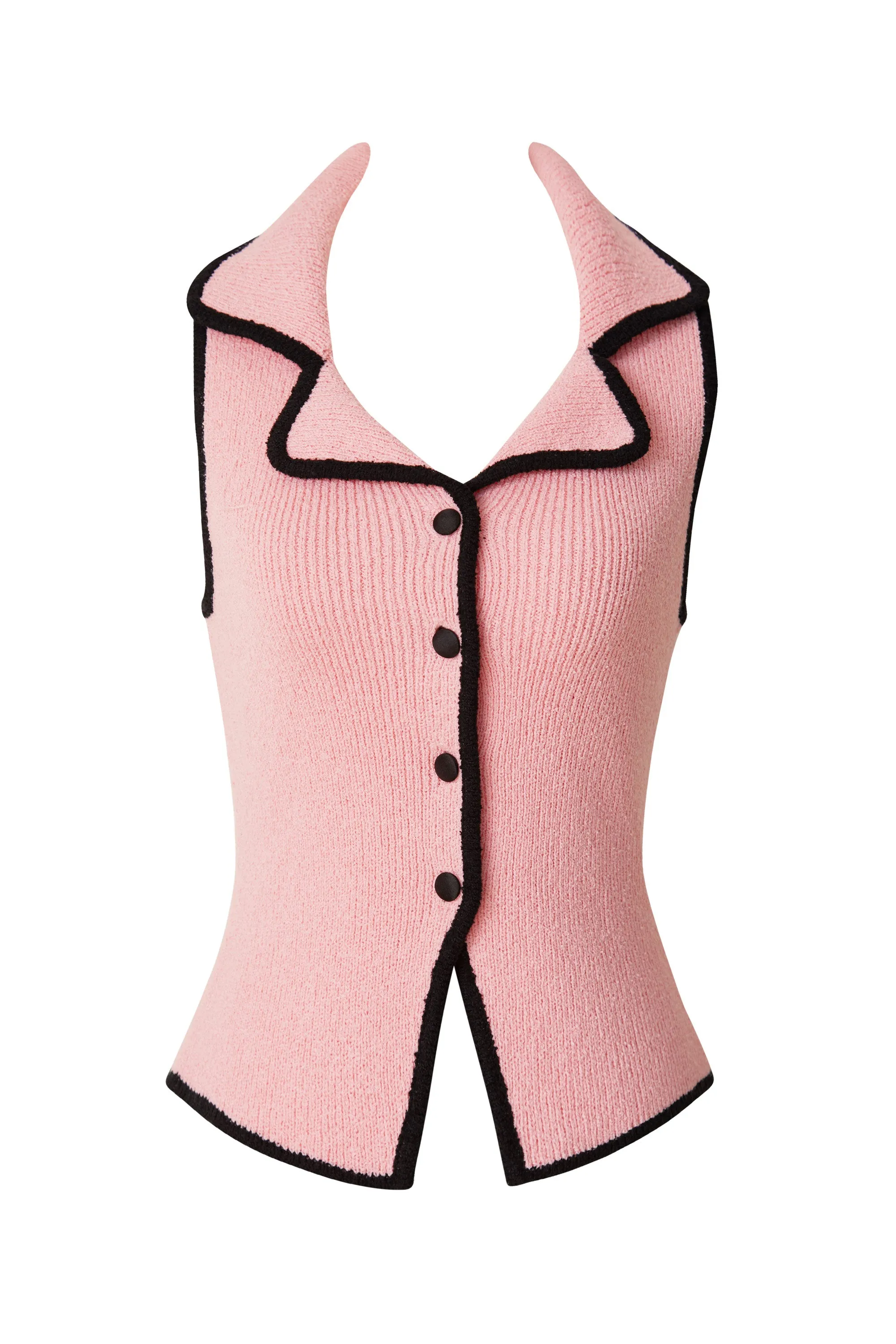 Darcy Blush Sleeveless Button Down Sweater Top