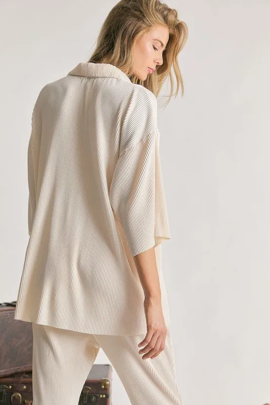 Davi & Dani SOLID BUTTON DOWN TOP