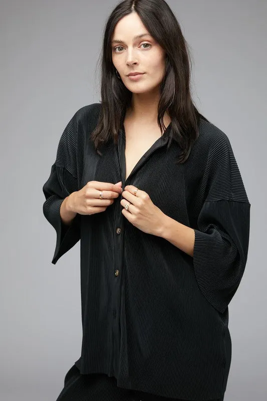 Davi & Dani SOLID BUTTON DOWN TOP
