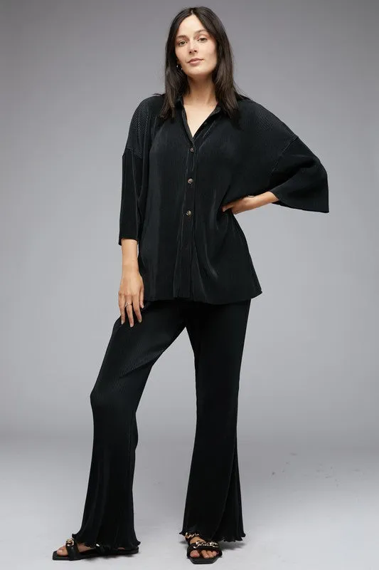 Davi & Dani SOLID BUTTON DOWN TOP