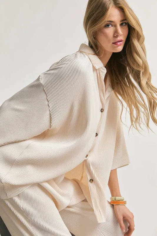 Davi & Dani SOLID BUTTON DOWN TOP