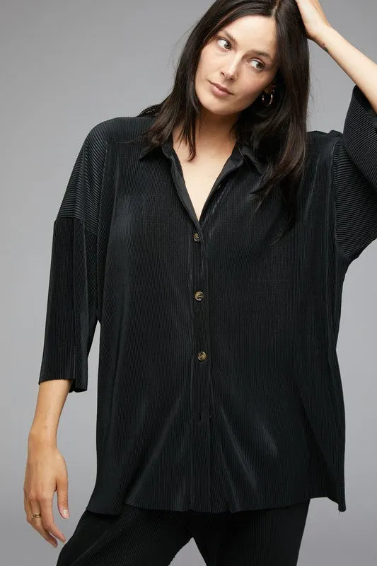 Davi & Dani SOLID BUTTON DOWN TOP