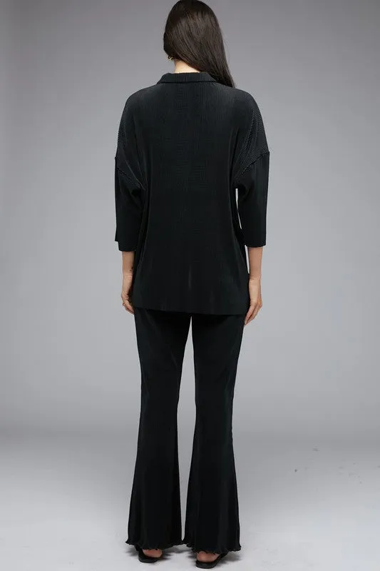 Davi & Dani SOLID BUTTON DOWN TOP
