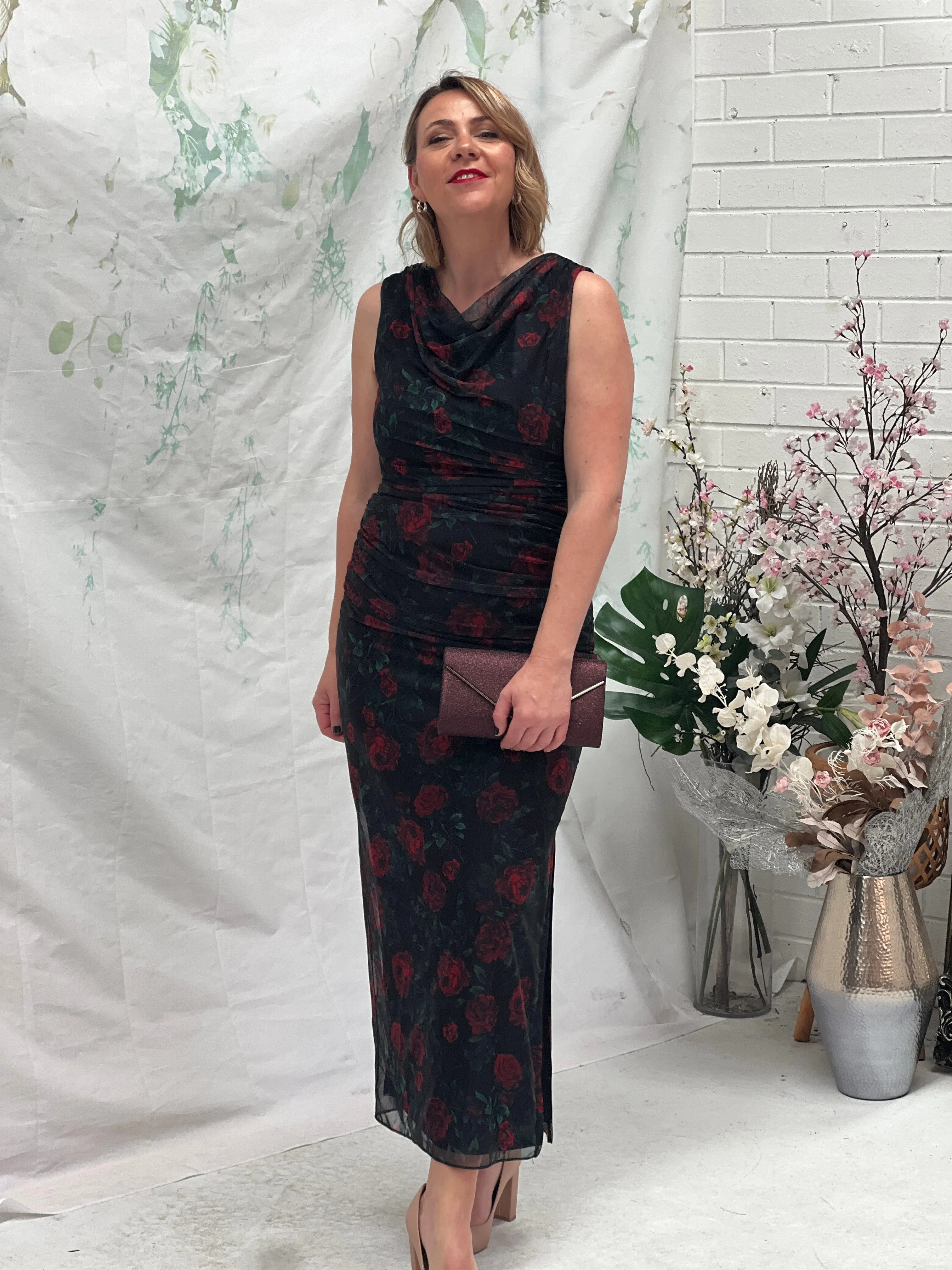 Derry Black Rose Evening Dress