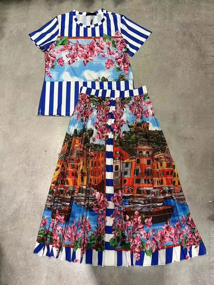 Design Retro Geometric Print  two-piece set
