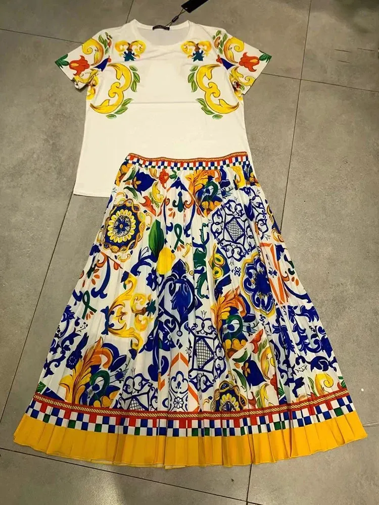 Design Retro Geometric Print  two-piece set