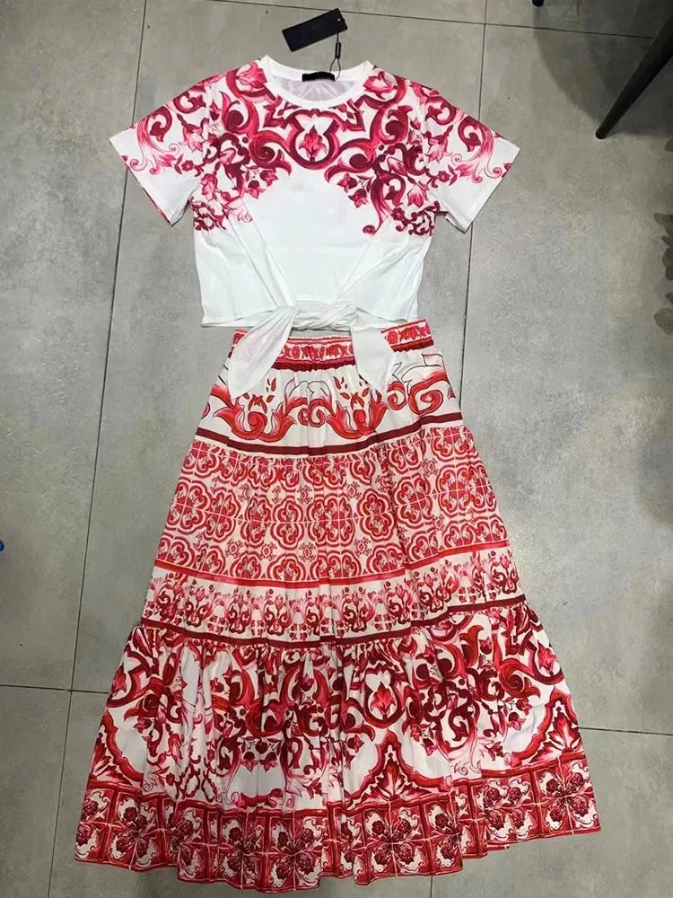 Design Retro Geometric Print  two-piece set