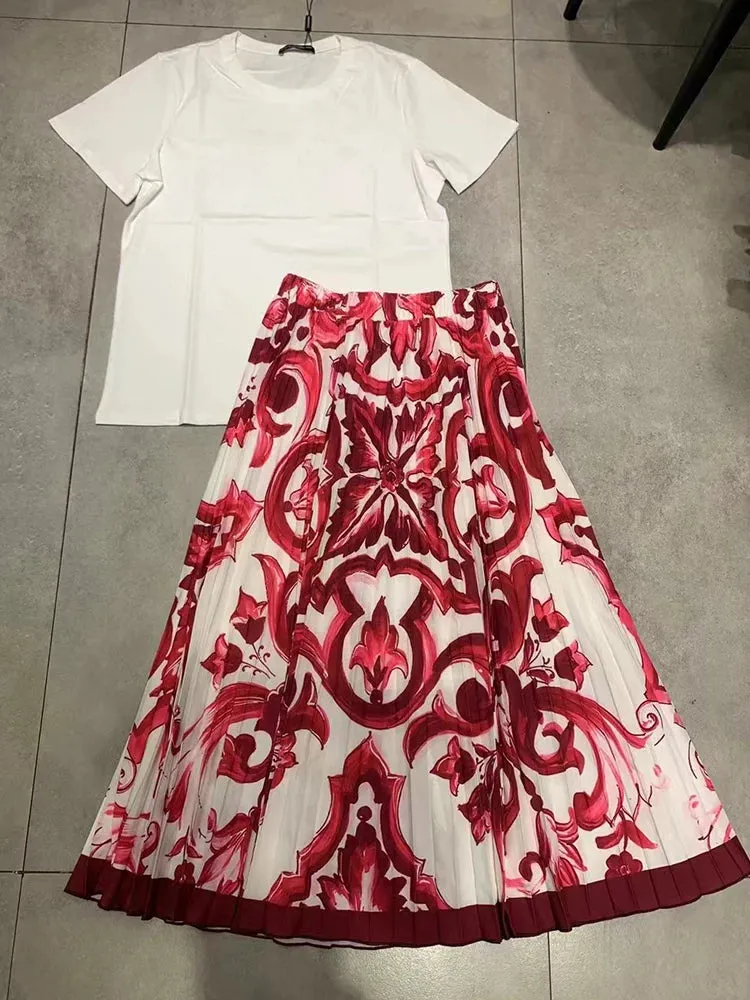 Design Retro Geometric Print  two-piece set