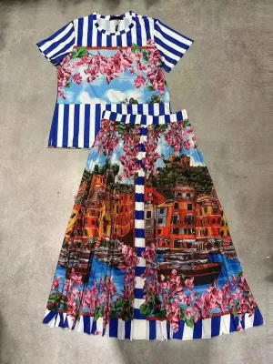 Design Retro Geometric Print  two-piece set