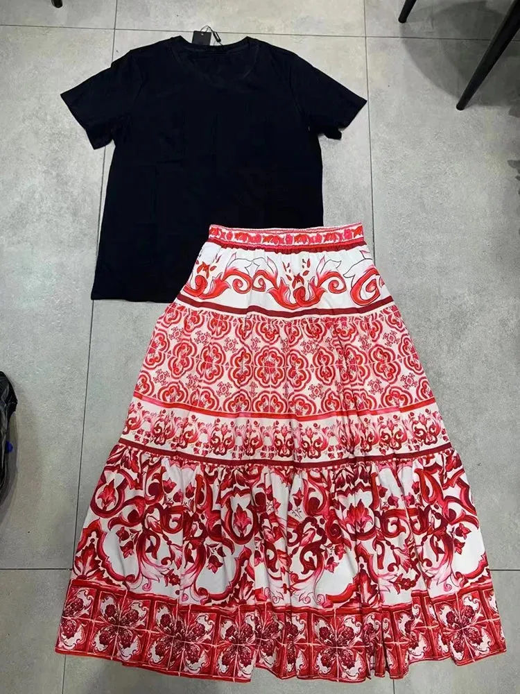Design Retro Geometric Print  two-piece set