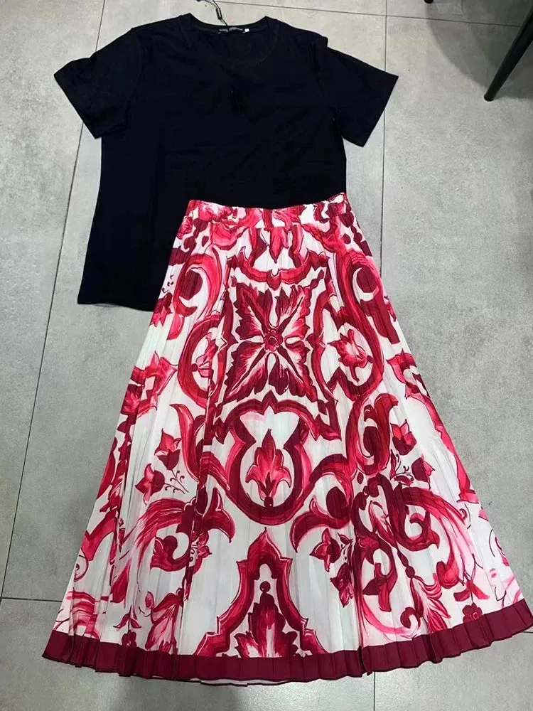 Design Retro Geometric Print  two-piece set