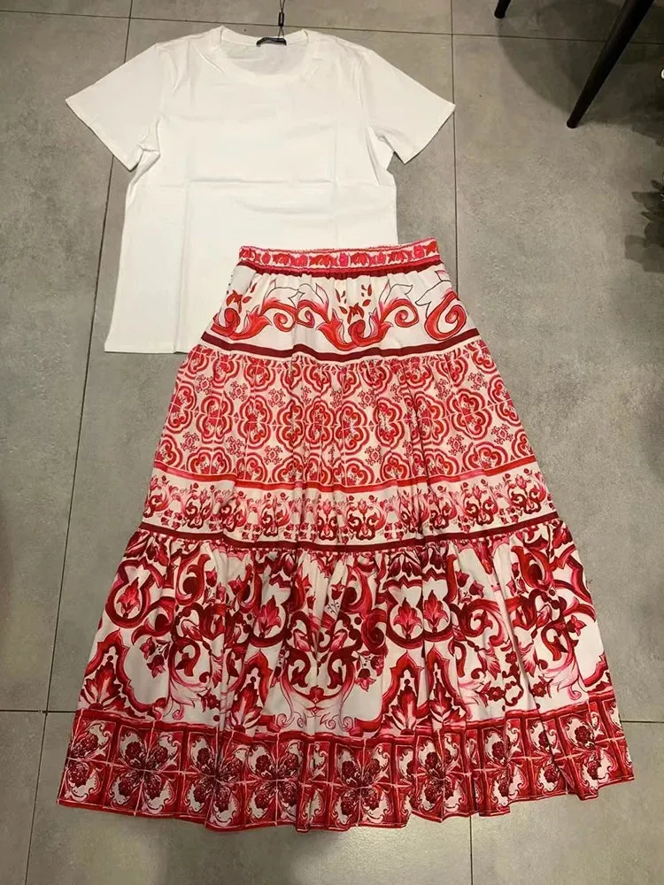Design Retro Geometric Print  two-piece set