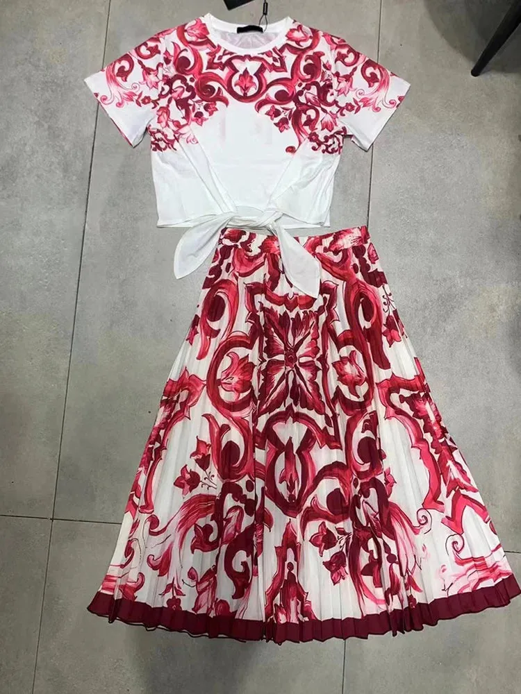 Design Retro Geometric Print  two-piece set