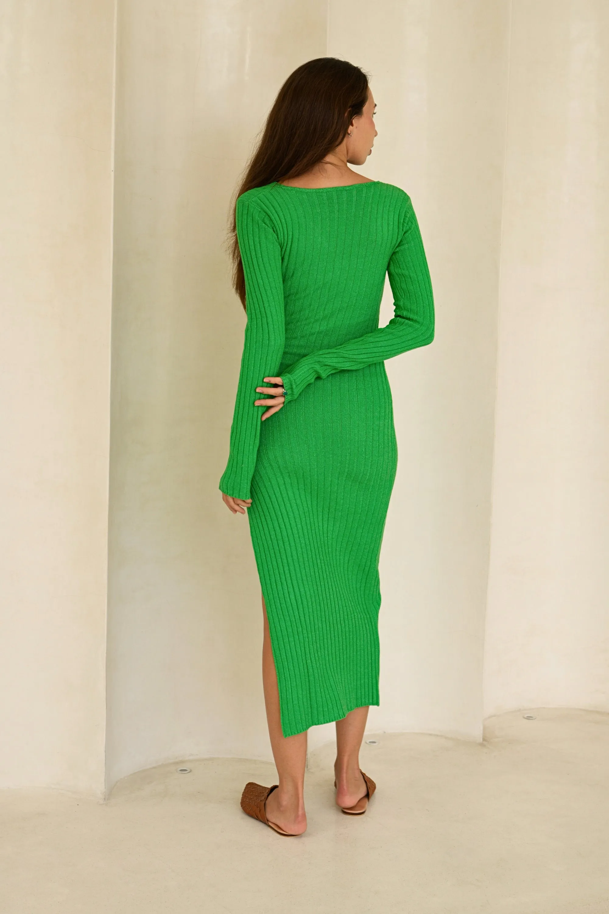 Destiny Side Split Knit Sweater Dress