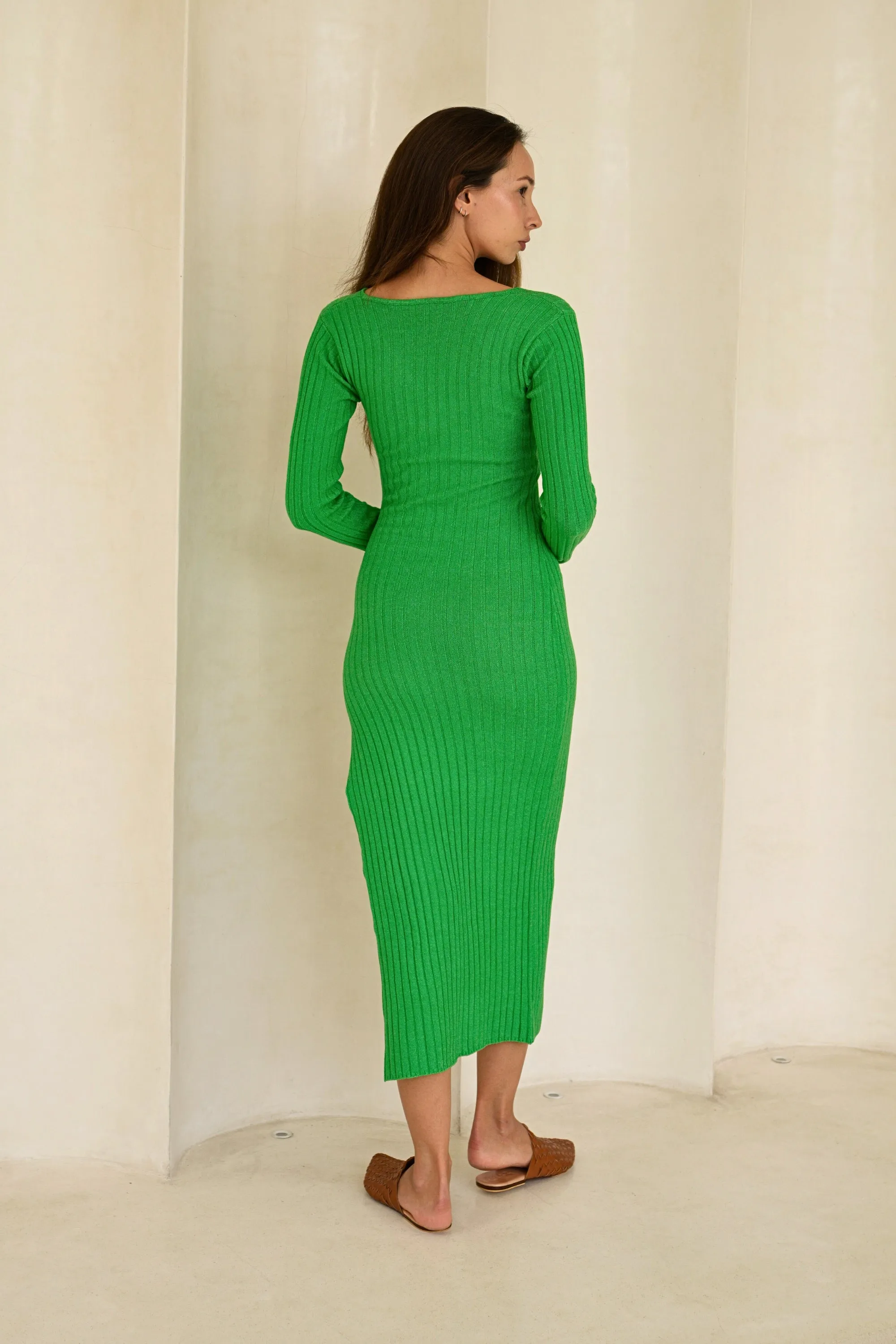 Destiny Side Split Knit Sweater Dress