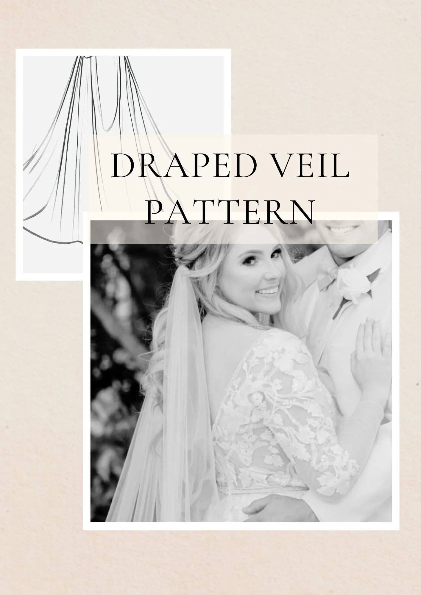 DIY Mid Length Draped Wedding Veil Pattern PDF Tutorial