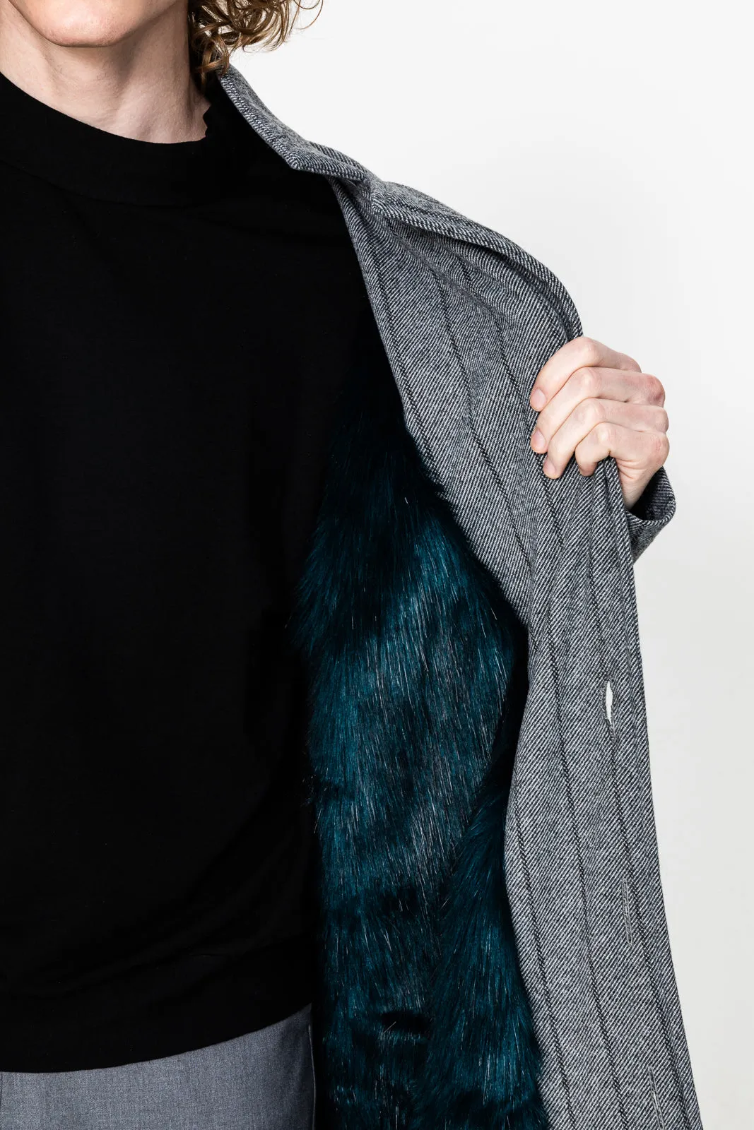 Dorsum Coat Striped Grey