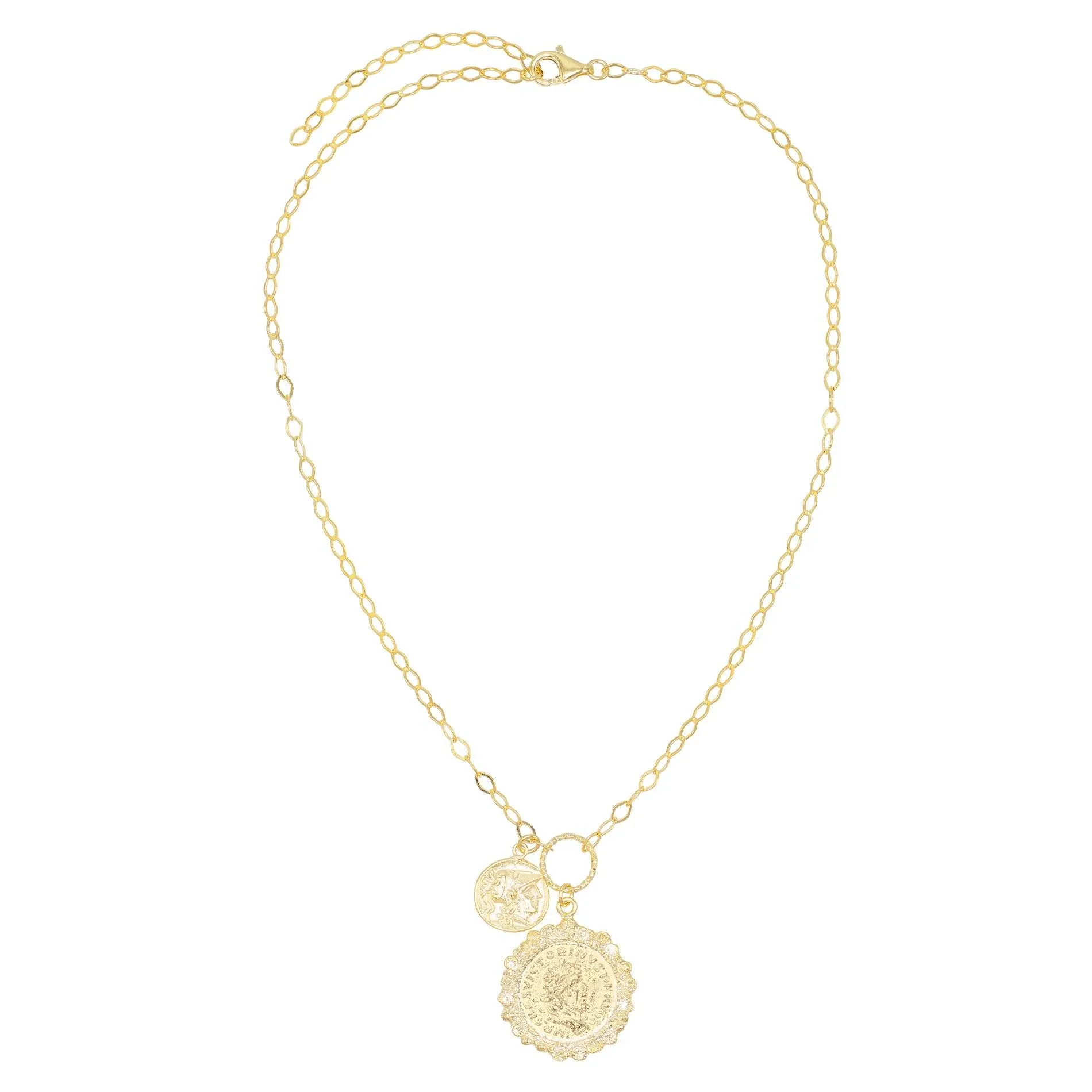 Double Coin Chain Necklace