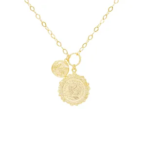 Double Coin Chain Necklace