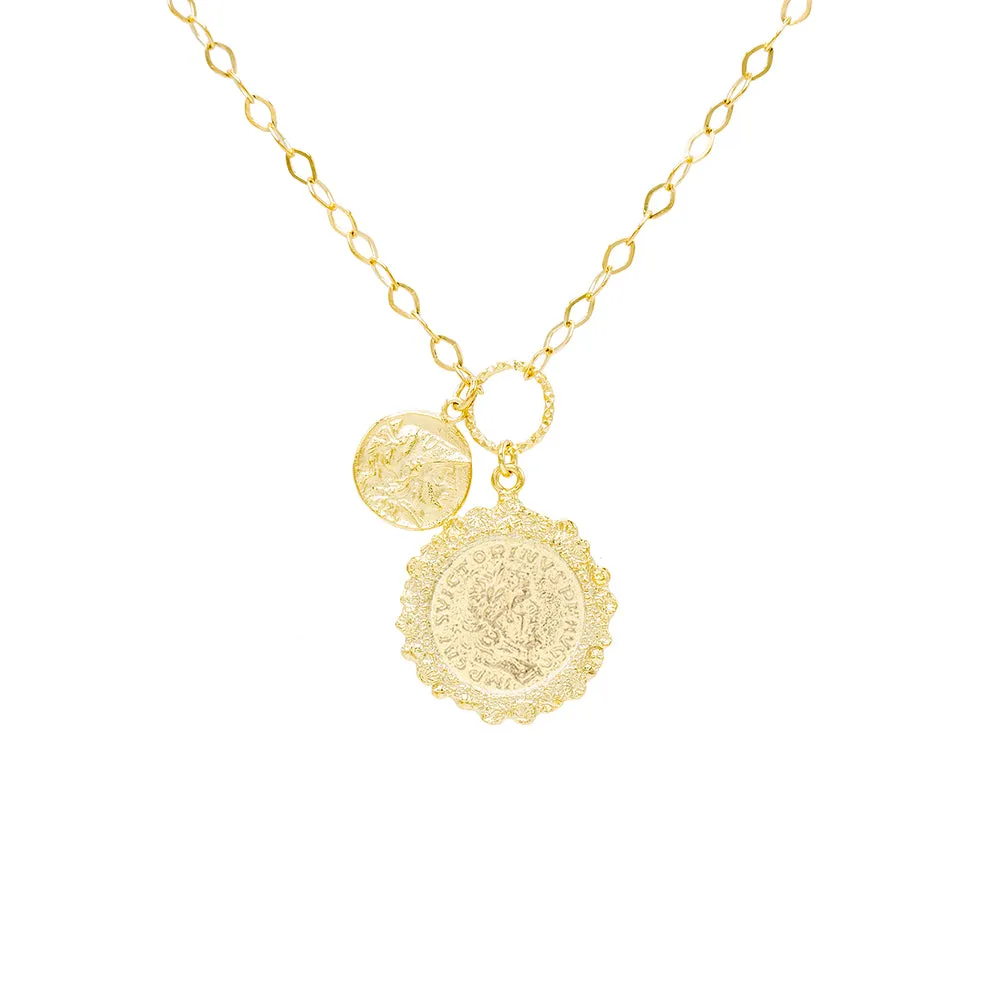 Double Coin Chain Necklace