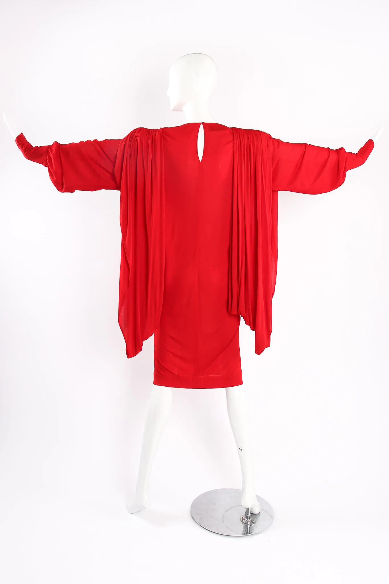 Draped Cape Sleeve Dress
