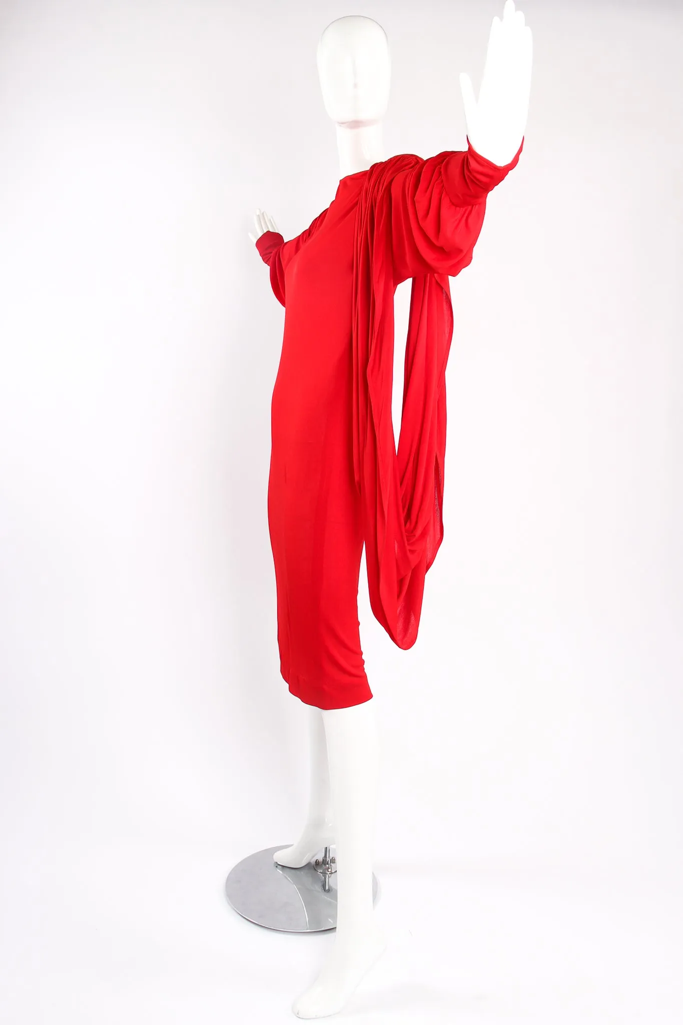 Draped Cape Sleeve Dress