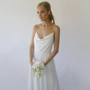 Draped lace wedding dress #1301