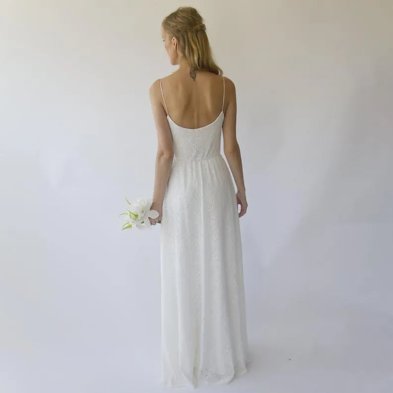 Draped lace wedding dress #1301