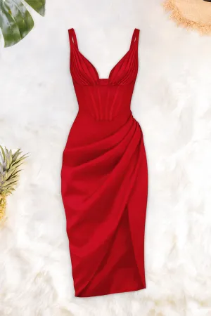 Draped Midi Dress