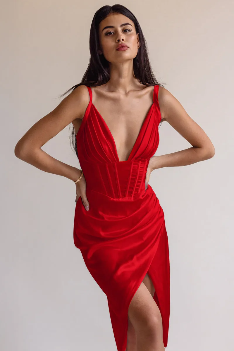 Draped Midi Dress