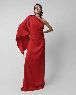Draped One Shoulder Gown