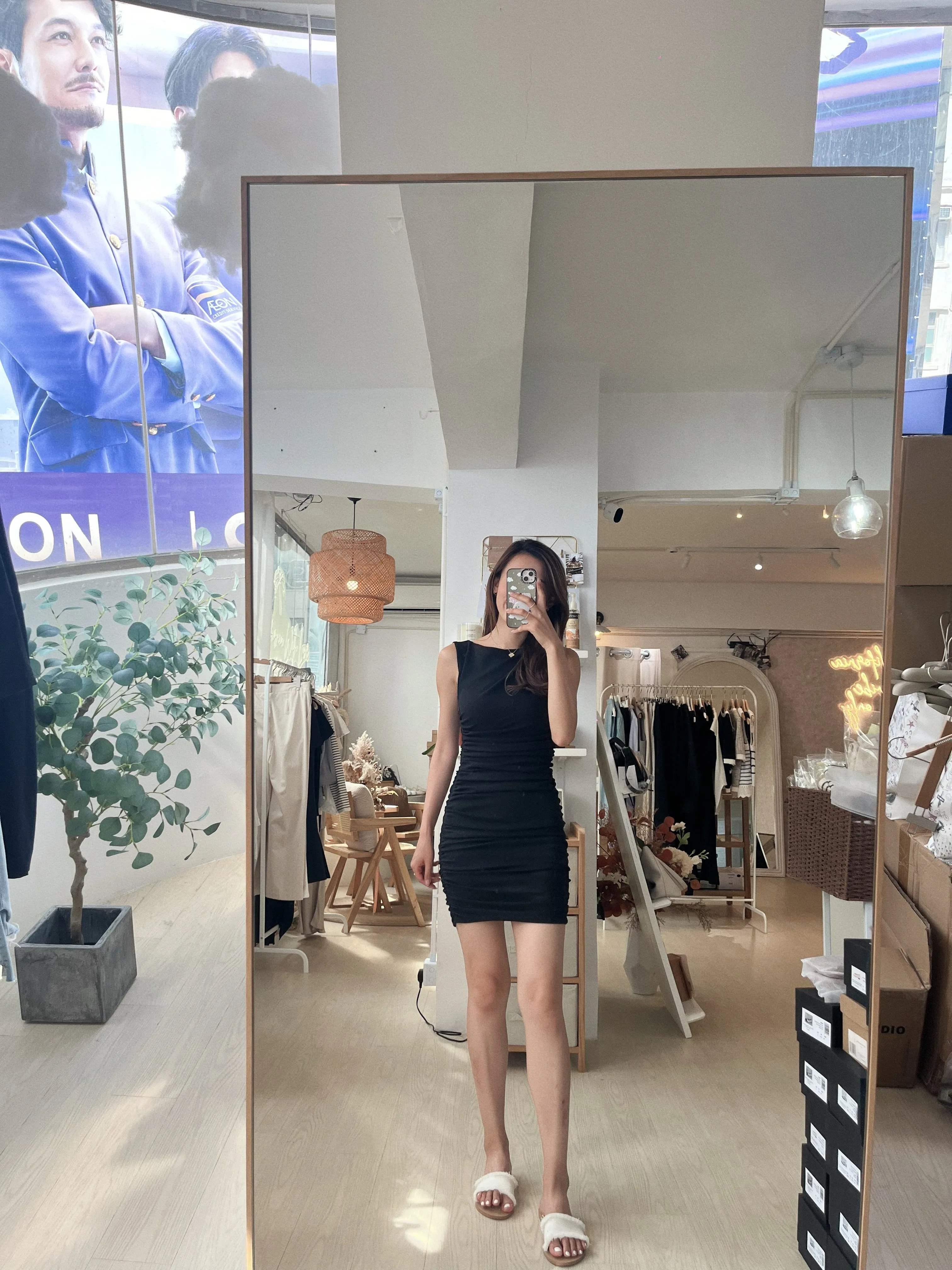 Draped Slash Mini Dress