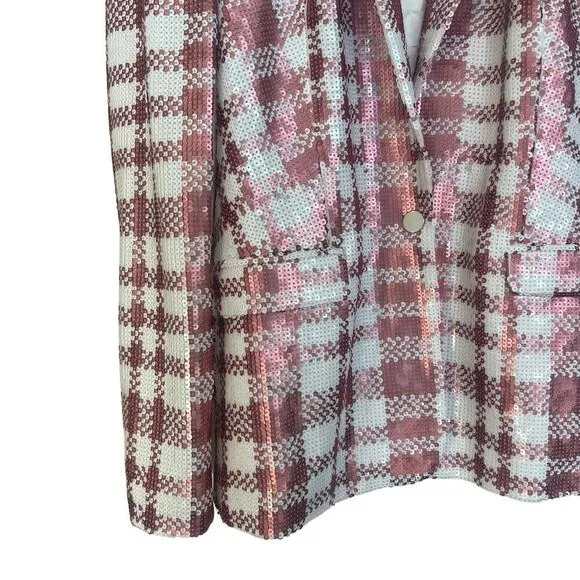 Dress The Population Jackson Sequin Plaid Blazer
