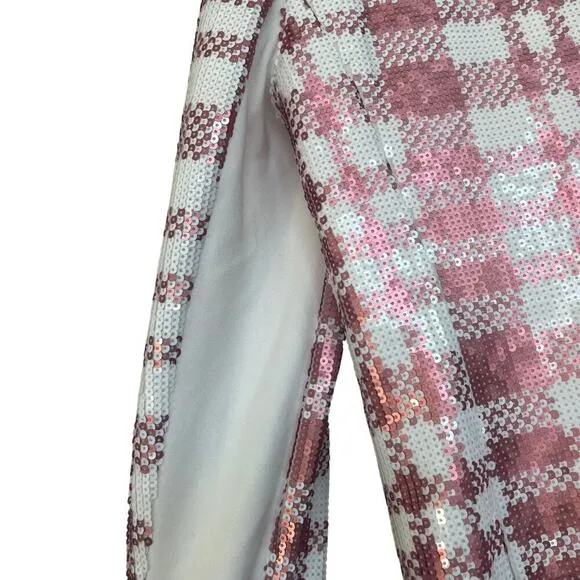 Dress The Population Jackson Sequin Plaid Blazer