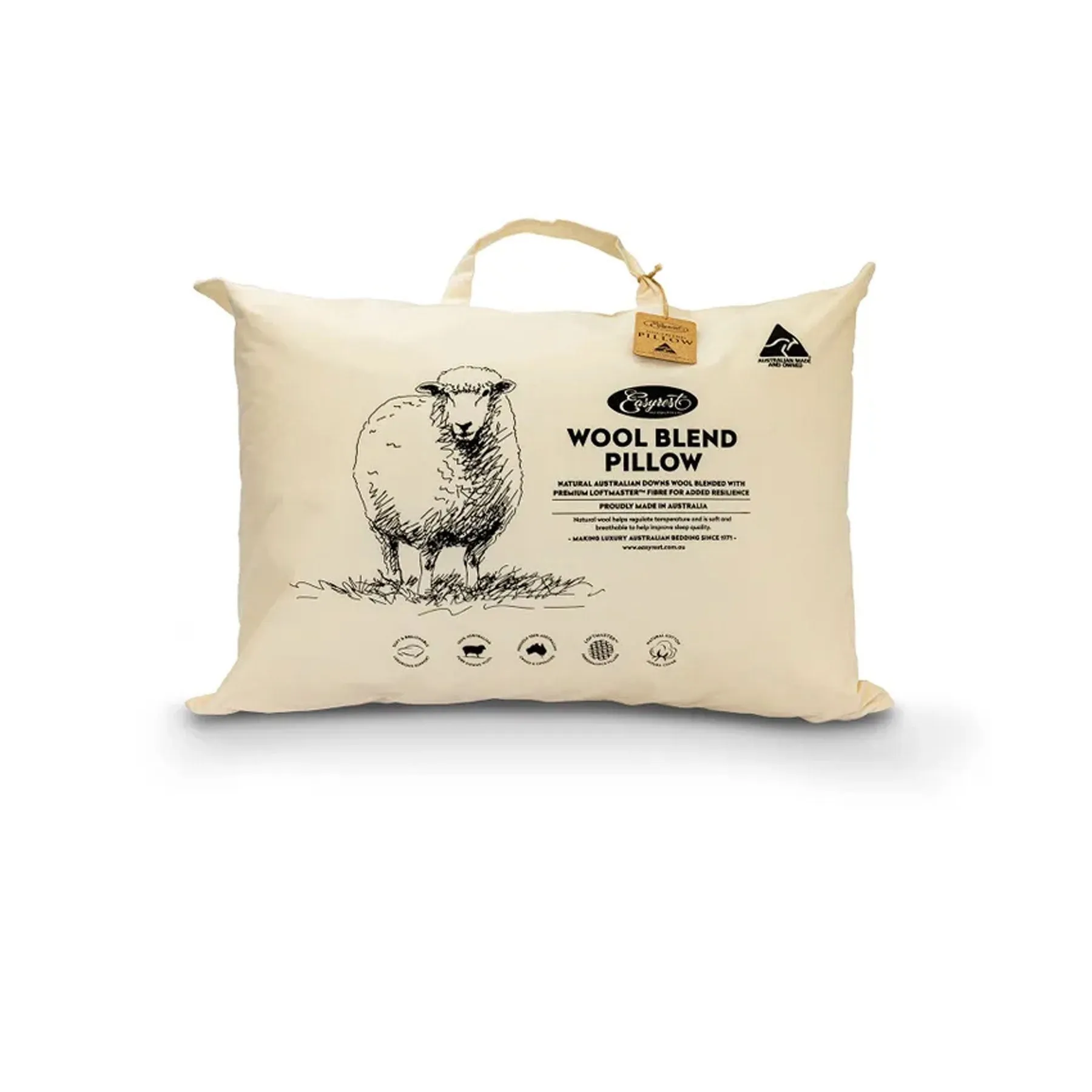 Easyrest Wool Blend Standard Pillow in Fabric Bag 47 x 72   20 cm