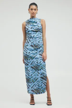 ELECTRIC TUCKED MAXI TANK DRESS | TIE DYE